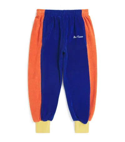 Bobo Choses Kids' Organic Cotton-blend Terry Cloth Sweatpants In Blue
