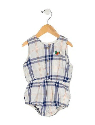 Pre-owned Bobo Choses Babies' Organic Cotton Blue And Multicolor Patterned Sleeveless Romper