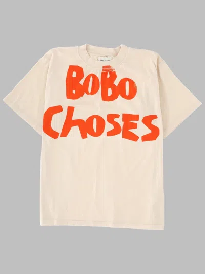 Bobo Choses Organic Cotton Boys T-shirt In Beige