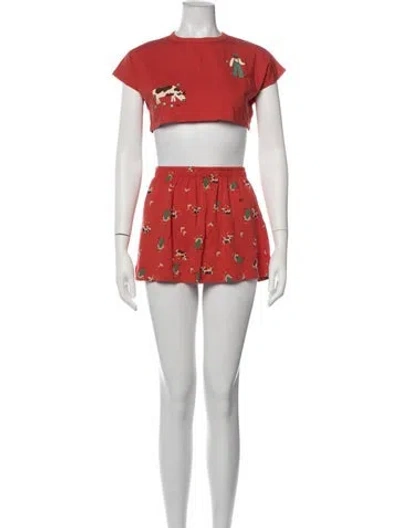 Pre-owned Bobo Choses Babies' Organic Cotton Outfit Set W/tags In Red