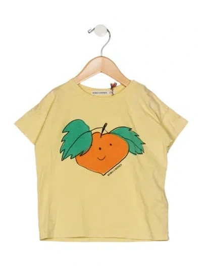 Pre-owned Bobo Choses Babies' Organic Cotton Yellow And Multicolor Patterned Casual Short Sleeve T-shirt
