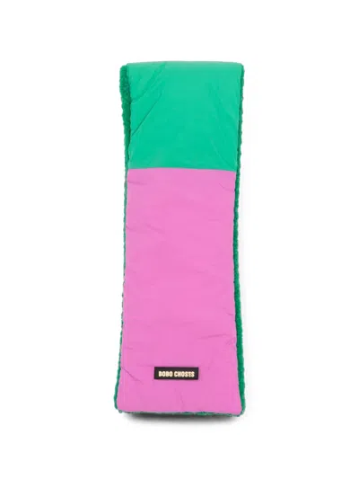 Bobo Choses Kids' Padded Fleece-lined Scarf In Green