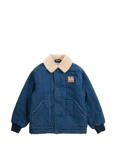 Bobo Choses Kids' Padded Panelled Denim Jacket In Blue