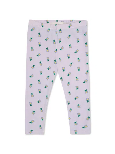 Bobo Choses Babies' Pansy Flower Leggings In Lilac