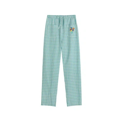 Bobo Choses Gingham-print Cotton Trousers In Blue