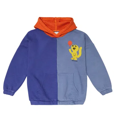 Bobo Choses Kids' Party Cat Cotton Hoodie In Blue