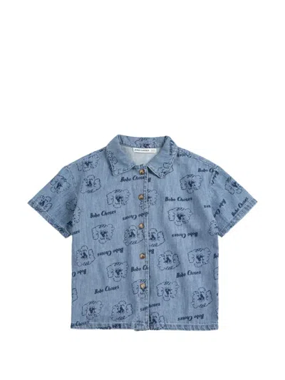 Bobo Choses Kids' Pickle The Dog Graphic Shirt In Blue