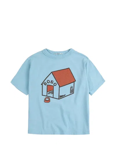 Bobo Choses Kids' Pickles Is At Home Short-sleeve Graphic T-shirt In Blue