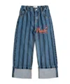 Bobo Choses Striped-pattern Belt-loop Trousers In Blue