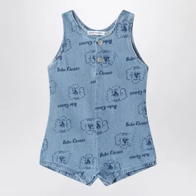Bobo Choses Kids' Pickles The Dog Blue Denim Romper