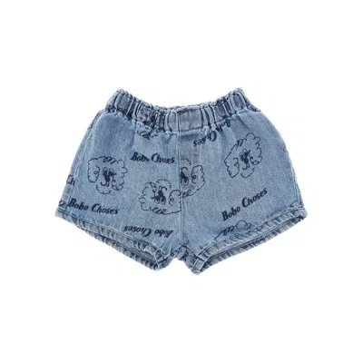 Bobo Choses 'pickles The Dog' Denim Shorts Kids In Blue