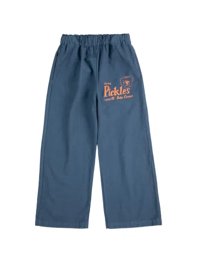 Bobo Choses Kids' Pickles The Dog Elasticated Graphic Trousers In Blue