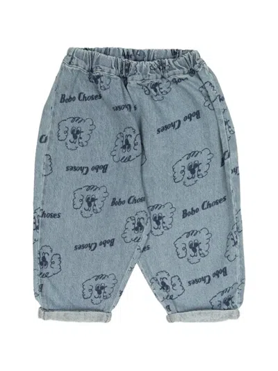 Bobo Choses Babies' Pickles The Dog Graphic-print Jeans In Blue