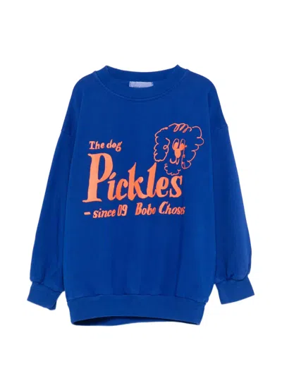 Bobo Choses Kids' Pickles The Dog Print Crewneck Sweatshirt In Blue