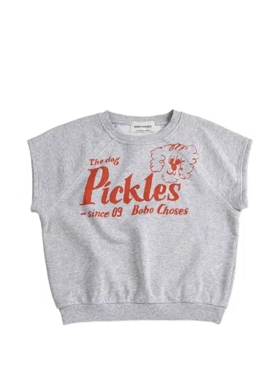 Bobo Choses Kids' Pickles The Dog Ribbed Vest In Gray