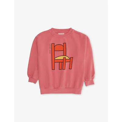 Bobo Choses Kids' Pink Chair Crewneck Cotton-jersey Sweatshirt 2-9