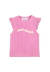 Bobo Choses Pink Tank Top For Girl With Logo In Pink