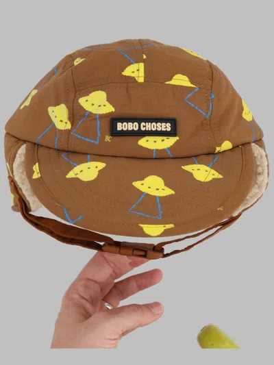 Bobo Choses Pixel Abduction All Over Winter Cap In Brown