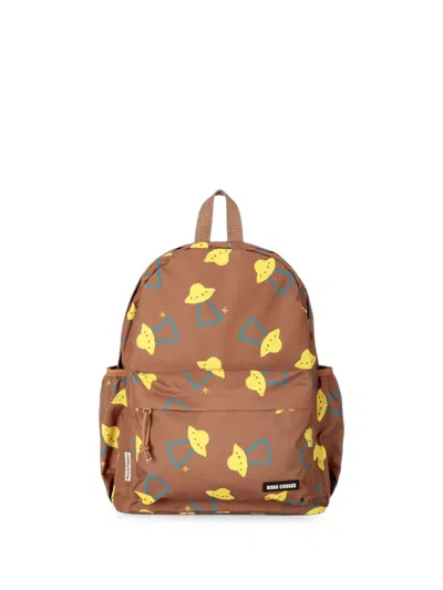 Bobo Choses Kids' Pixel Abduction Printed Backpack In Brown