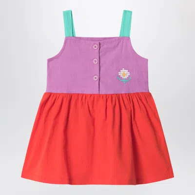 Bobo Choses Pixel Daisy Color-block Mini Dress In Multi