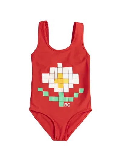 Bobo Choses Kids' Pixel Daisy Swimsuit In Red