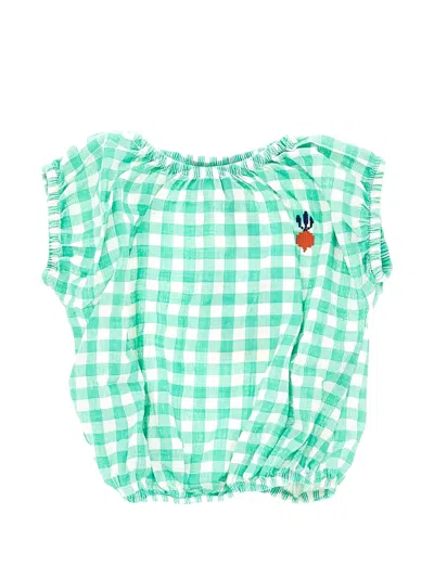 Bobo Choses Babies' Pixel Sugar Beet Check Embroidered Top In Multi