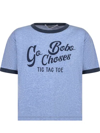 Bobo Choses Playful Graphic T-shirt For Kids In Blu Chiaro