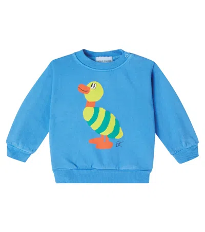 Bobo Choses Printed Cotton Fleece Sweatshirt In Blue