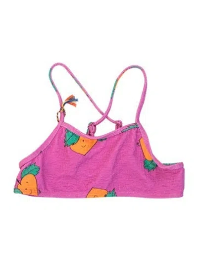Pre-owned Bobo Choses Kids' Purple And Multicolor Patterned Swim Top W/tags