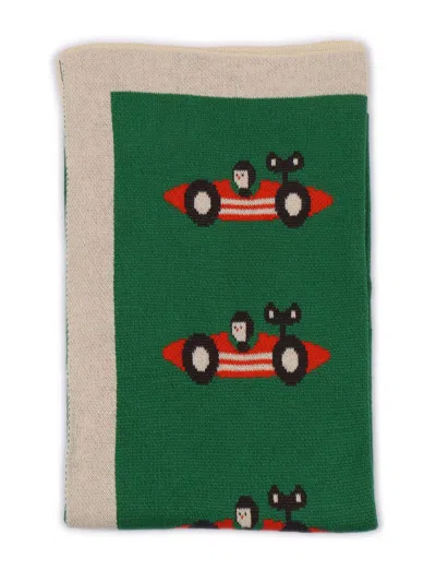 Bobo Choses Race Car Knitted Gift Set In Green