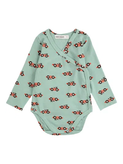 Bobo Choses Babies' Racing Car-print Body In Green