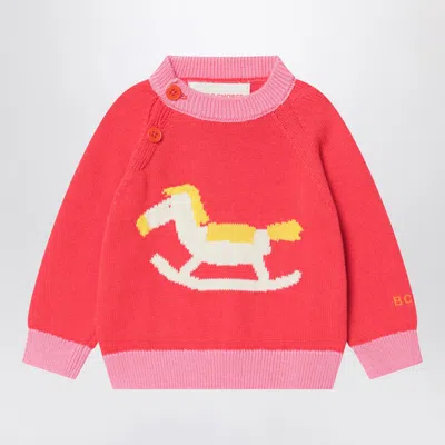 Bobo Choses Red Cotton Rocking Horse Sweater In Multi
