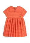 Bobo Choses Round-neck Gingham-print Cotton Dress 2-9 Years Fuchsi In Red