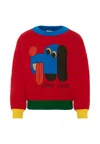 Bobo Choses Red Sweater For Boy With Dog In Multi