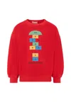 Bobo Choses Red Sweatshirt For Kids With Bell Game In Red