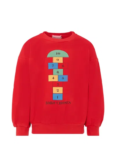 BOBO CHOSES RED SWEATSHIRT FOR KIDS WITH BELL GAME