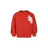 Bobo Choses Red Sweatshirt For Kids With Dove In Red