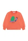 Bobo Choses Red Sweatshirt For Kids With Snail Print In Red