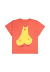 Bobo Choses Red T-shirt For Kids With Bear Print In Red