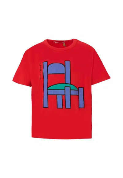 BOBO CHOSES RED T-SHIRT FOR KIDS WITH CHAIR
