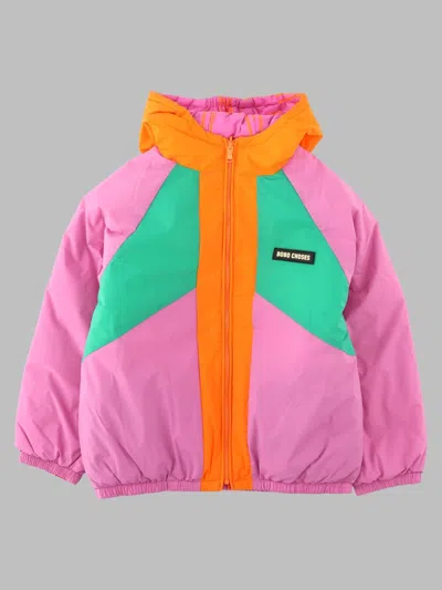 Bobo Choses Reversible All-over Pattern Anorak For Girls In Pink