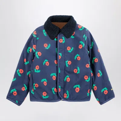 Bobo Choses Reversible Floral Print Jacket For Girls In Blue