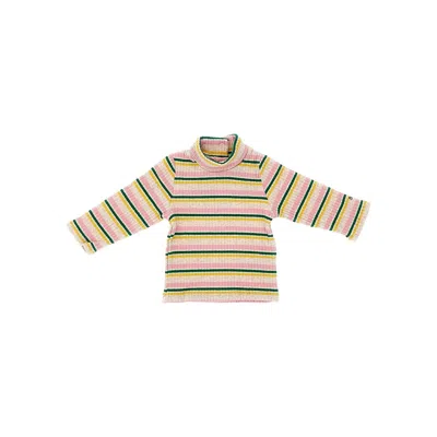 Bobo Choses Ribbed Cotton Turtleneck Top Kids In Multi