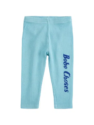 Bobo Choses Babies' Ribbed Leggings In Blue