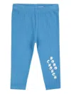 Bobo Choses Ribbed Logo-print Leggings In Blue