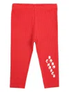 Bobo Choses Ribbed Logo-print Leggings In Red