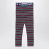Bobo Choses Ribbed Striped Cotton Leggings In Red