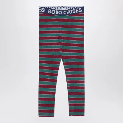 BOBO CHOSES RIBBED STRIPED COTTON LEGGINGS