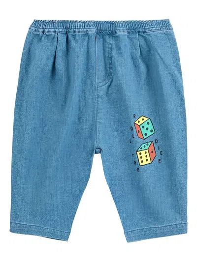 Bobo Choses Babies' "roll The Dice" Light Denim Pants In Blue