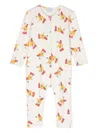 Bobo Choses Rooster Cartoon Print Babygrow In Neutrals